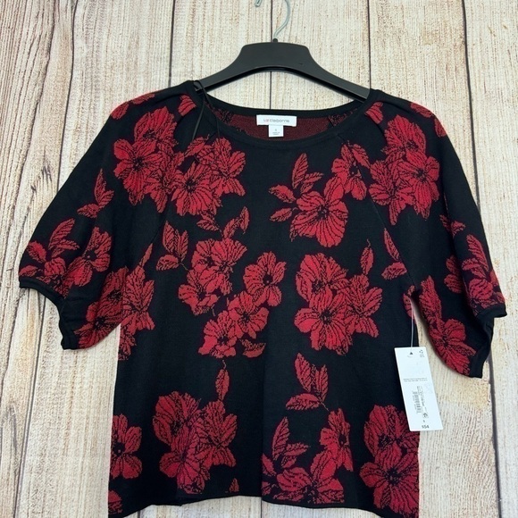 Liz Claiborne Womens Crew Neck Elbow Floral Pullover Sweater size Small - Picture 9 of 12